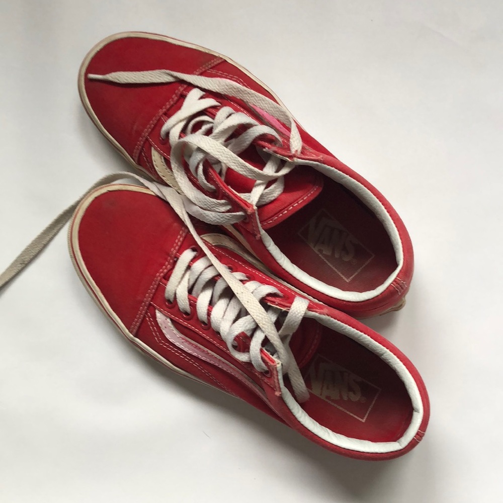 Women’s red Vans shoes